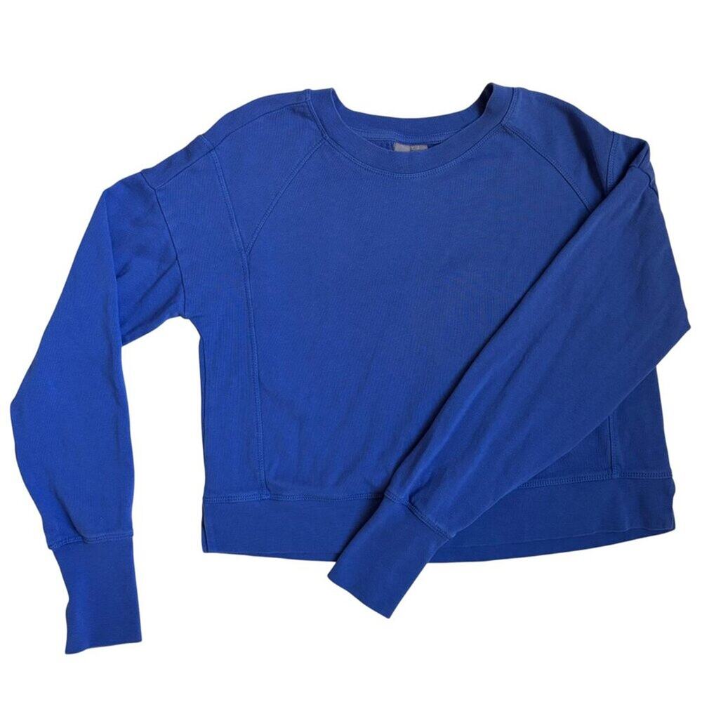 Sweaty Betty After Class Royal Blue Cropped Sweatshirt - Size 4 (Extra Small)